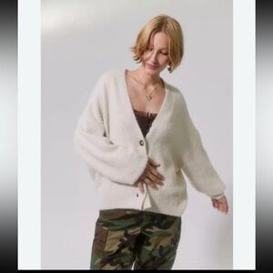 Urban Outfitters Cream Button-Up Cardigan
